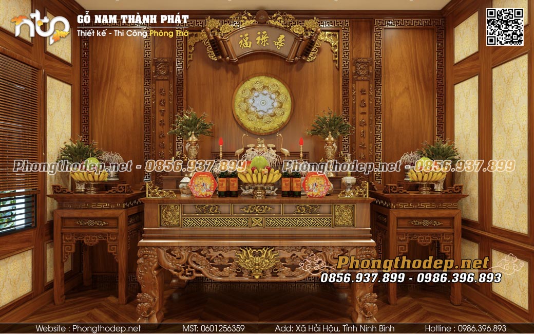 Thiết kế phòng thờ gia tiên hiện đại và sang trọng
